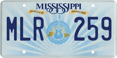 MS license plate MLR259