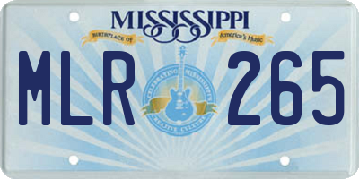 MS license plate MLR265