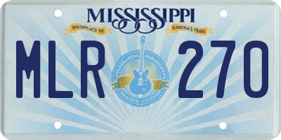 MS license plate MLR270