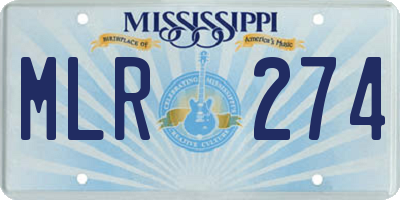 MS license plate MLR274