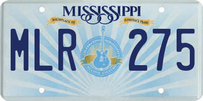 MS license plate MLR275