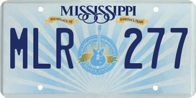MS license plate MLR277