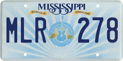 MS license plate MLR278