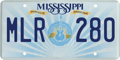 MS license plate MLR280