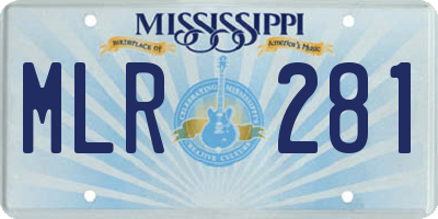MS license plate MLR281