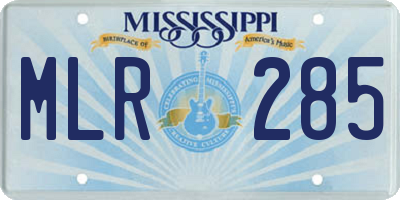 MS license plate MLR285