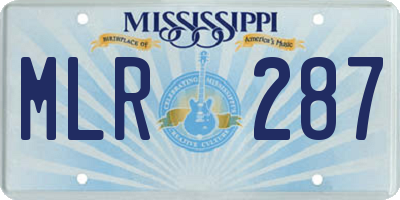 MS license plate MLR287