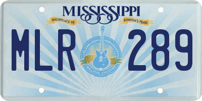 MS license plate MLR289