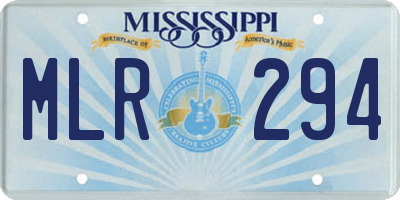 MS license plate MLR294