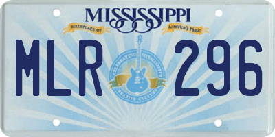 MS license plate MLR296