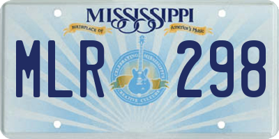 MS license plate MLR298