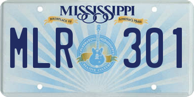 MS license plate MLR301