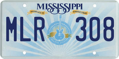MS license plate MLR308
