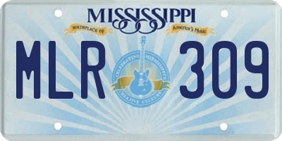 MS license plate MLR309