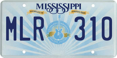 MS license plate MLR310