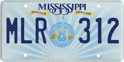 MS license plate MLR312