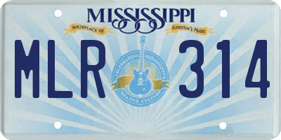 MS license plate MLR314