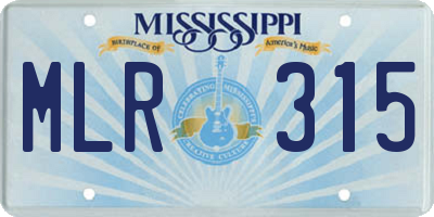 MS license plate MLR315