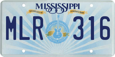MS license plate MLR316