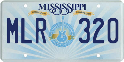 MS license plate MLR320