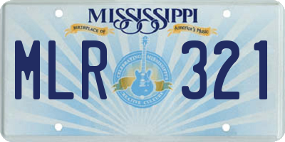 MS license plate MLR321