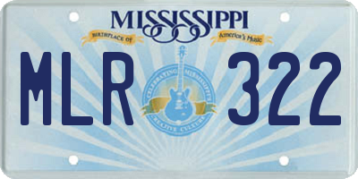 MS license plate MLR322