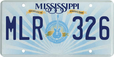 MS license plate MLR326