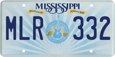 MS license plate MLR332