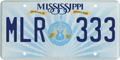 MS license plate MLR333