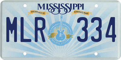 MS license plate MLR334