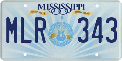 MS license plate MLR343