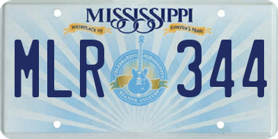 MS license plate MLR344