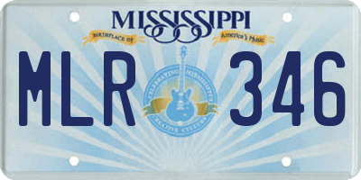 MS license plate MLR346