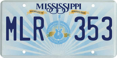 MS license plate MLR353