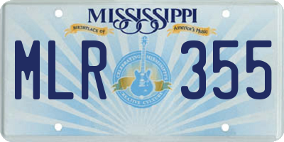 MS license plate MLR355