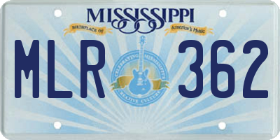 MS license plate MLR362