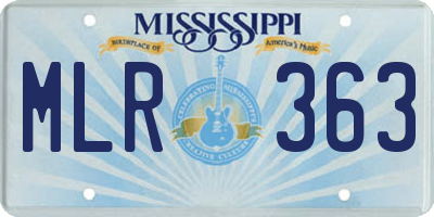 MS license plate MLR363
