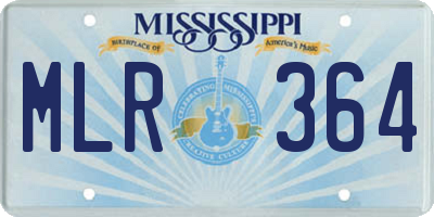 MS license plate MLR364