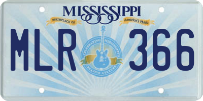 MS license plate MLR366