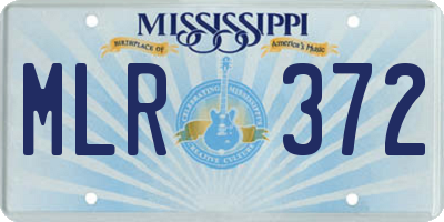 MS license plate MLR372