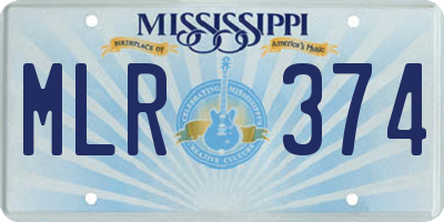 MS license plate MLR374