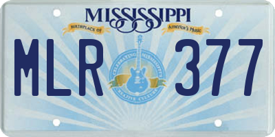 MS license plate MLR377