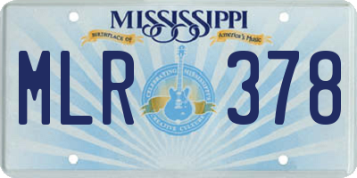 MS license plate MLR378