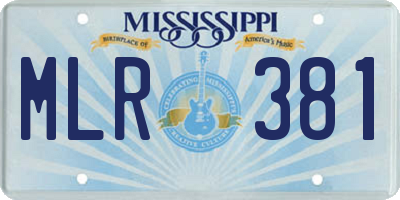 MS license plate MLR381