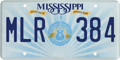 MS license plate MLR384