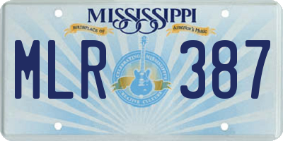 MS license plate MLR387