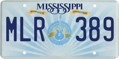 MS license plate MLR389