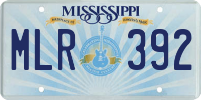 MS license plate MLR392