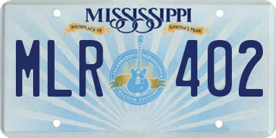 MS license plate MLR402