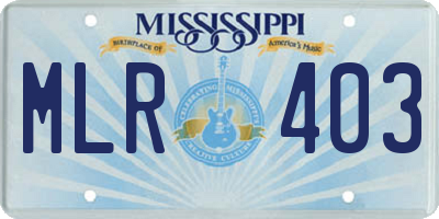 MS license plate MLR403